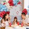 150PCS Cherry Red and Blue Balloon Garland Arch Kit with Bow & Stem Balloons – Light Mist Blue, Red & White Coquette Party Decorations for Birthday, Baby Shower, Wedding & Bridal Shower